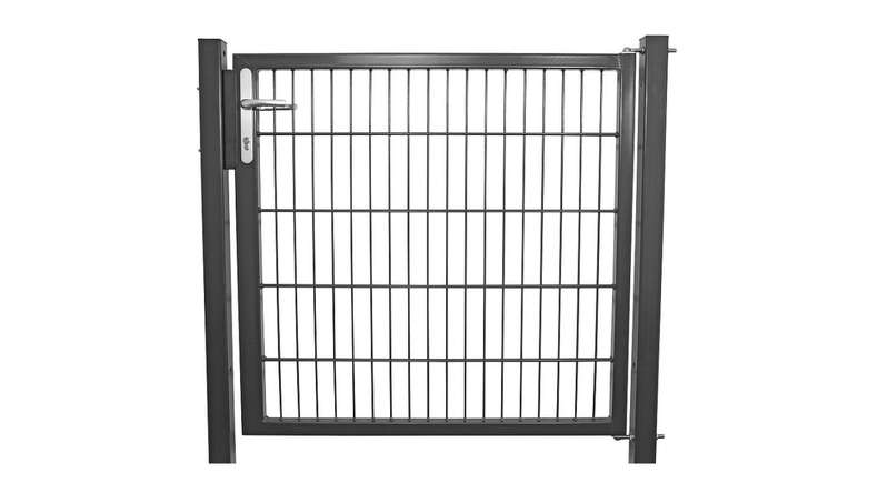 Porte universelle planeo medium à 1 vantail anthracite H 1200 x L 1000 mm poteaux de porte inclus