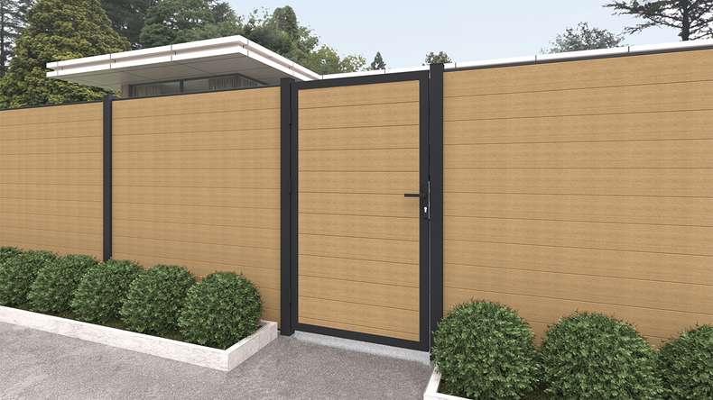planeo INFINITY - Clôture à emboîter WPC CoEx sable 176 x 183 cm