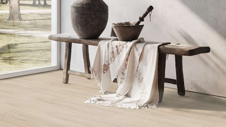 Gerflor Sol PVC clipsable - Virtuo 30 Rigid Acoustic EIR Blomma Light | isolation phonique intégrée (39131464)