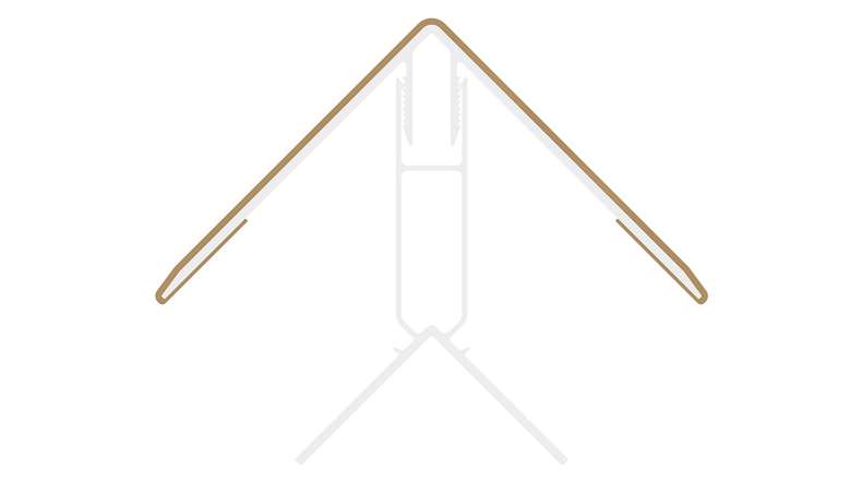 planeo LINEA - Profilé d'angle extérieur en aluminium CoEx, couleur sable, 3000 x 66 x 66 mm