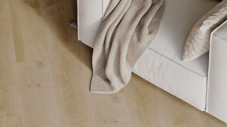 planeo Vinyle à clic rigide - HOMEtec Basic 30 IXPE Sunlit Amber Oak | Isolation phonique intégrée (RP-E30-5)