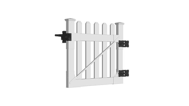 planeo Privara - PVC Clôture de jardin Porte blanche - Résistant aux UV | 100 x 80 cm