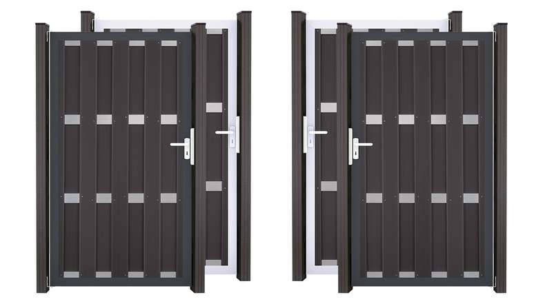 planeo Gardence Premade - Portail BPC anthracite 100 x 180 x 4 cm