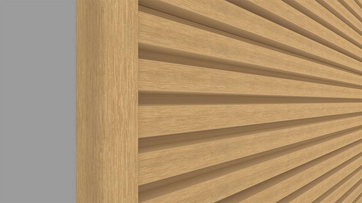 planeo LINEA Slim - Bardage de façade en WPC CoEx, couleur sable, 2900 x 215 mm