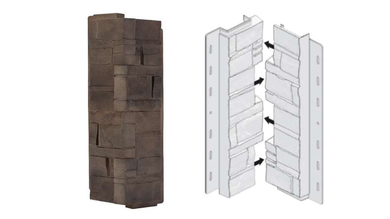 planeo angles de façade pierre stratifiée Brownstone - 406 x 149 mm