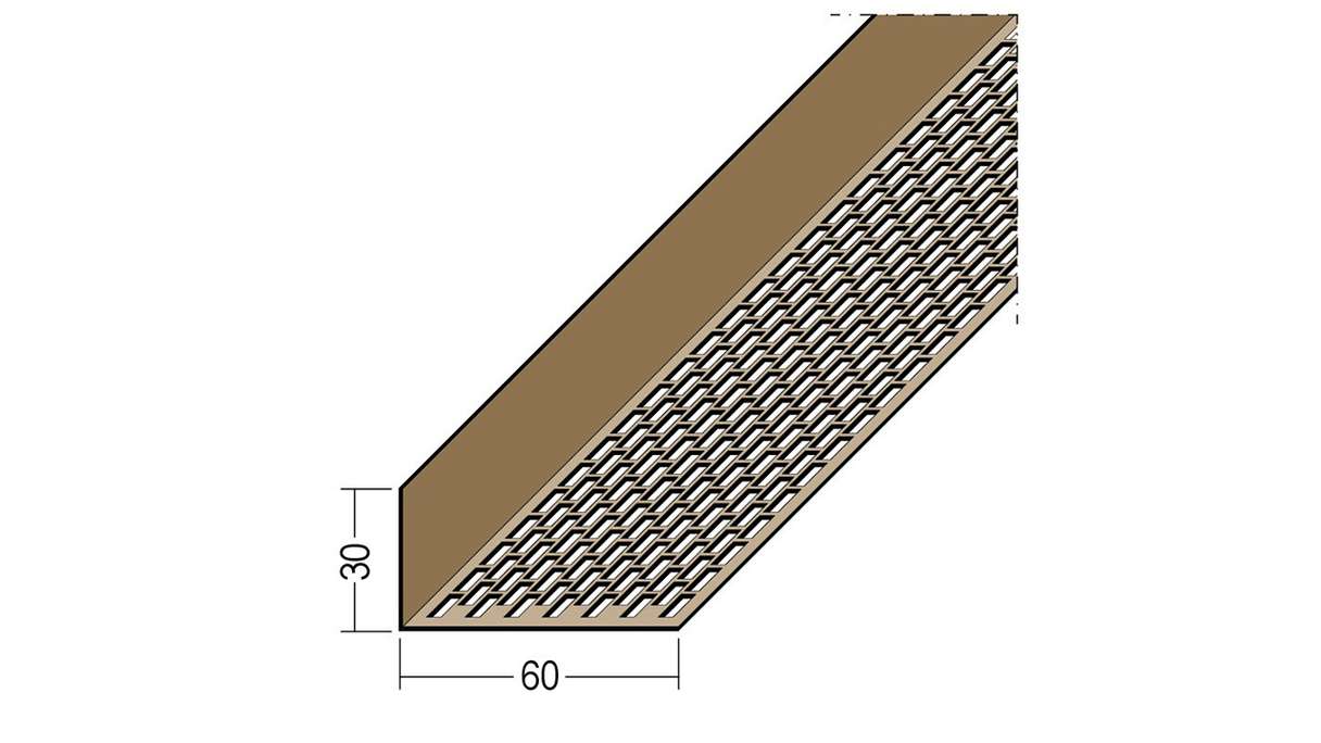 planeo protect cornière de ventilation - LÜW 30x60x2500mm brun