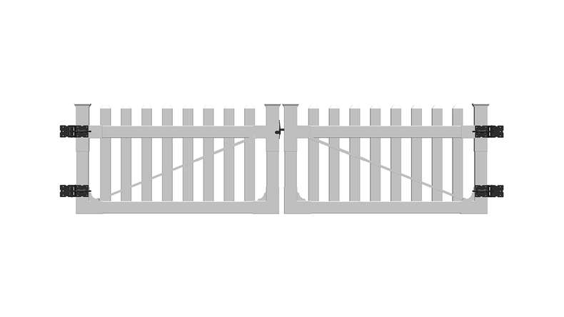 planeo Privara - PVC Clôture de jardin Portail Blanc - Résistant aux UV | 300 x 80 cm