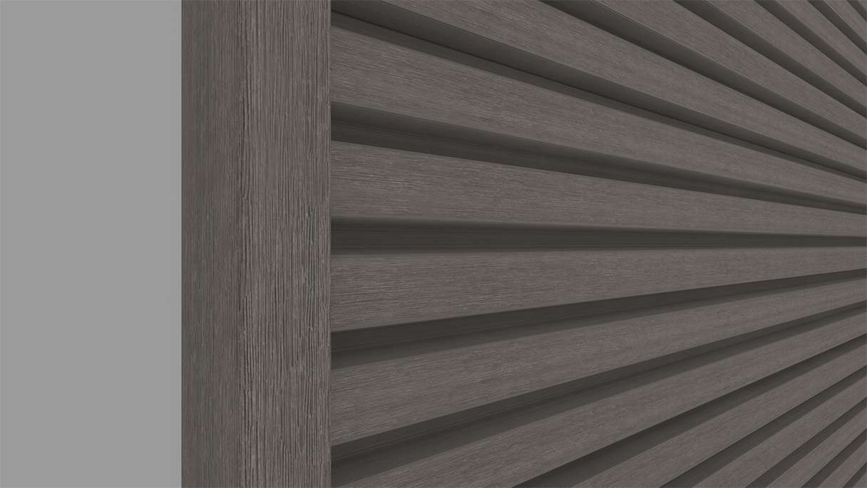 planeo LINEA Slim - Bardage de façade en WPC CoEx, gris foncé, 2900 x 215 mm