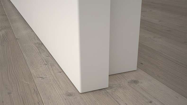 planeo Porte d'intérieur design VELA Kado 3O laque blanche 9010 chant d'angle | laqué - 1985 x 610|735|860|985 mm