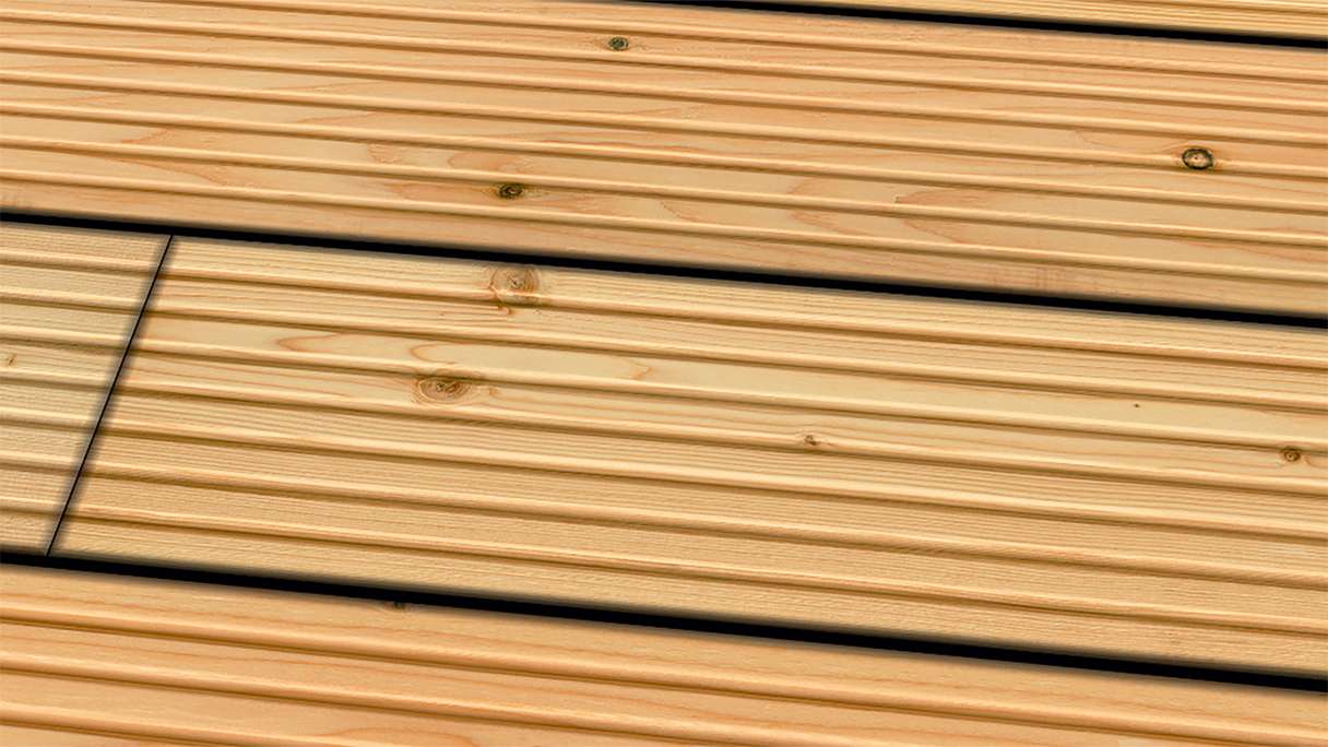 TerraWood Terrasse en bois - Douglas canadien - strié / rainuré