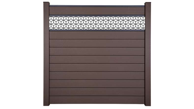 planeo Gardence Strong - Clôture à emboîter BPC Cube Terra 180 x 180 cm
