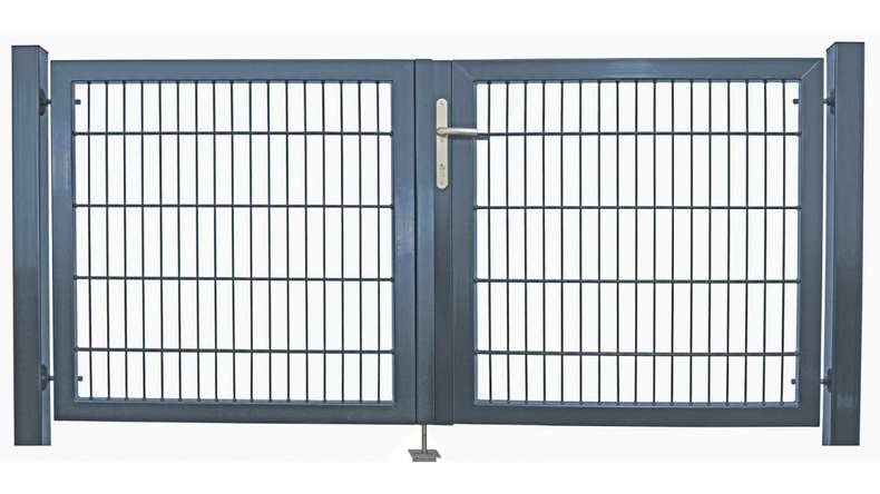 Porte universelle moyenne 2 groupes anthracite H 800 x L 3158 mm poteaux de porte inclus