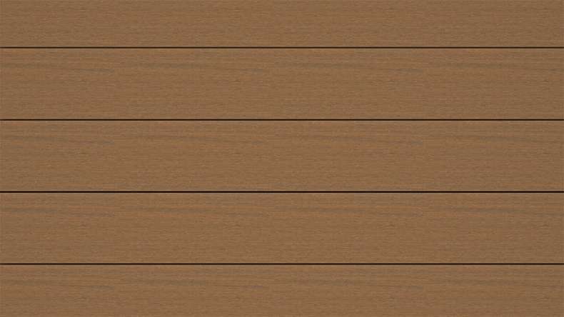 planeo ANTIKWoodline - Lame de terrasse massif en WPC CoEx - Teck de Birmanie 3 m - rustique/brossé lisse