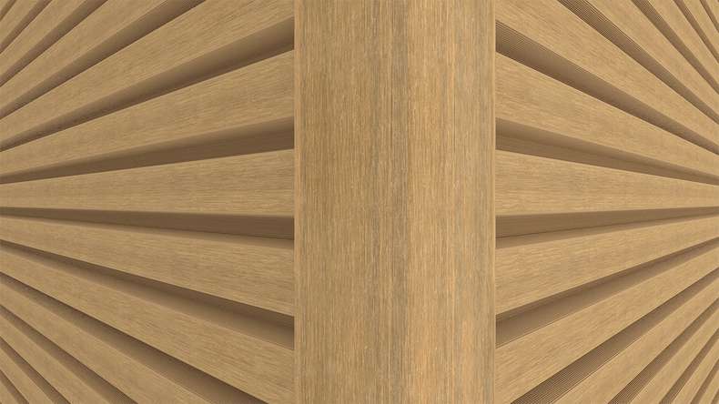 planeo LINEA - Profilé d'angle extérieur en aluminium CoEx, couleur sable, 3000 x 66 x 66 mm