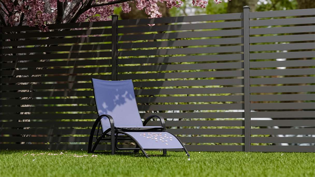 planeo Gardence Metallic Edge - Clôture de jardin en aluminium Carré Anthracite | DB703