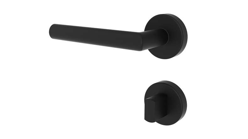 planeo Poignée de porte Edelwerk VYRO noir mat WC rosace ronde