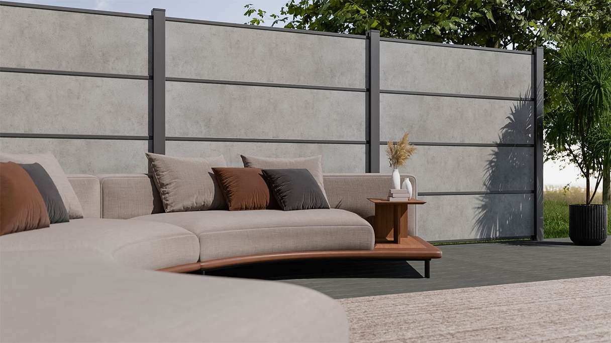 planeo Gardence Resistant - profilé simple gris béton 180 x 45 x 8mm