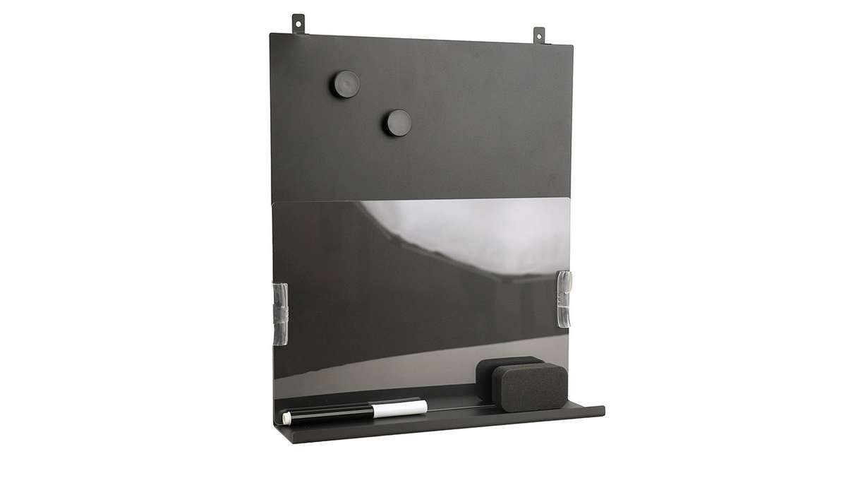 planeo Tableau magnétique avec tablette - noir incl. 2 aimants