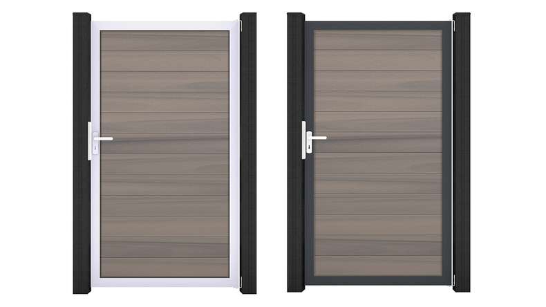 planeo Gardence Strong - Porte universelle BPC bicolore en co-extrudé avec cadre en aluminium