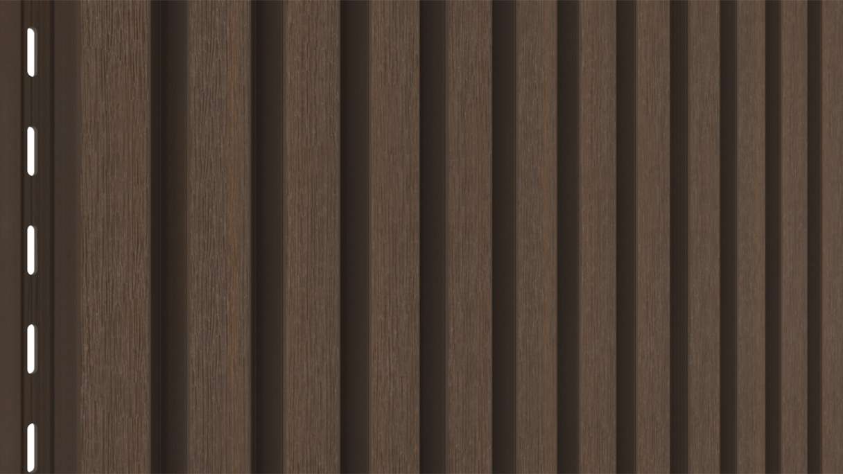 planeo LINEA Slim - Bardage de façade en WPC CoEx, teinte Ipe brun, 2900 x 215 mm