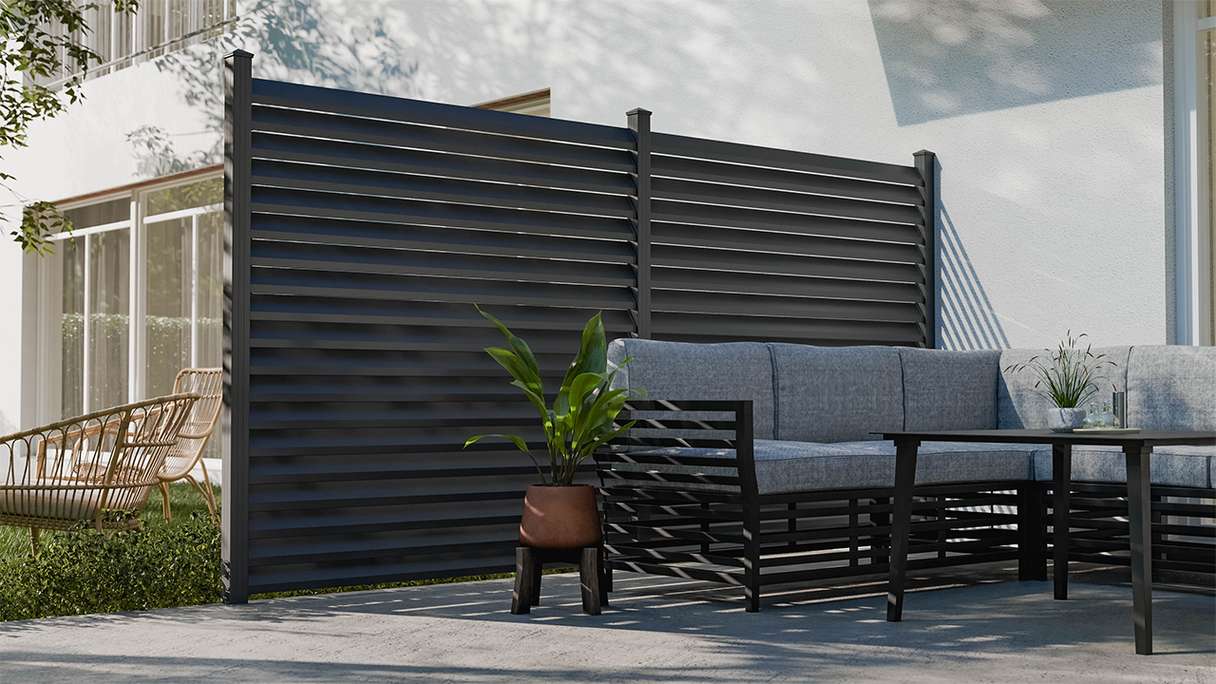 planeo Gardence Metallic Rhombus - Clôture de jardin en aluminium Carré Anthracite | DB703