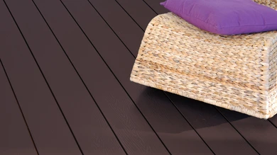 planeo terrasse composite - lame massive brun chocolat gaufré/strié - 1m à 6m