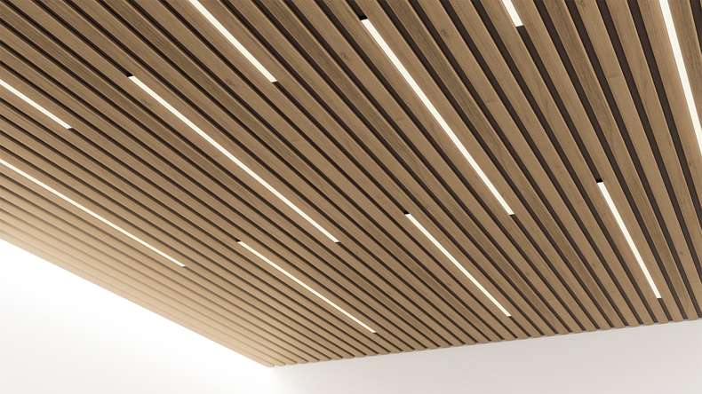 Skaben Panneau acoustique SilentWall Easy-Sticks - Chêne Rustique - 250 x 3,45 cm