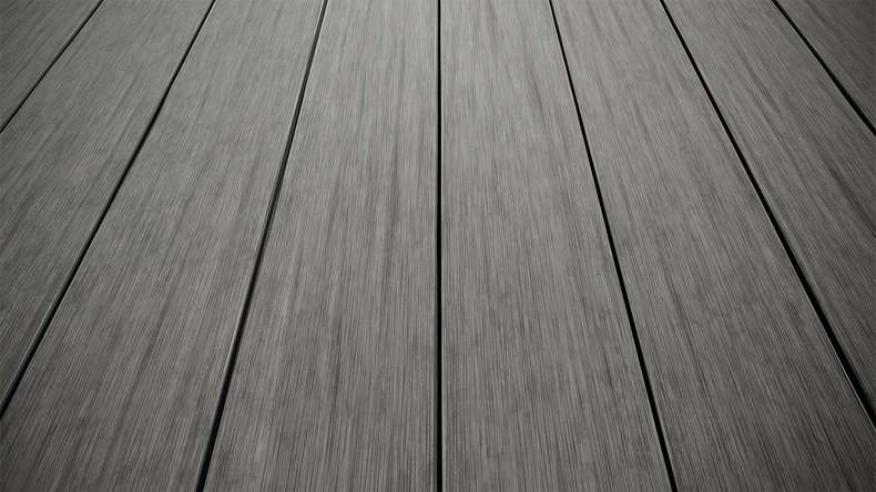 planeo AntikWood Lame de terrasse WPC massif - gris pierre 4.2m vieilli à l'ancienne