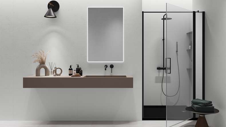 planeo Revêtement mural SPC - CeraRock Tile Concrete White 120 x 60 cm