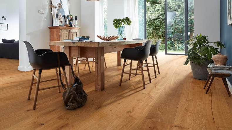 Sol en bois MEISTER Lindura HD 400 - 08904 Chêne authentique huilé naturel 2200 x 270 x 11 mm (500213-2200270-08904)