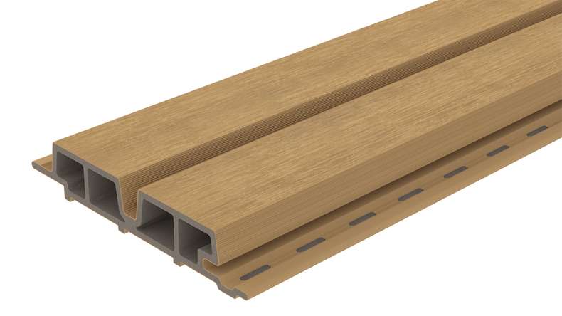 planeo LINEA Wide - Bardage de façade en WPC CoEx, couleur sable, 2900 x 181 mm