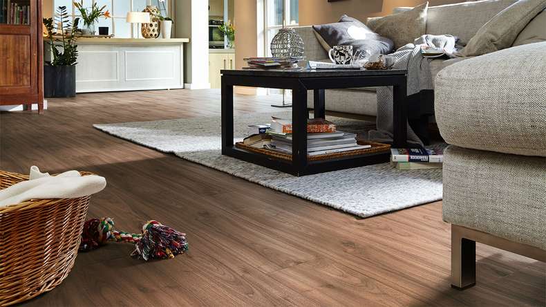 MEISTER Stratifié - MeisterDesign LL 150 S Noyer Amore 6389 | isolation phonique intégrée (600008-2052220-06389)