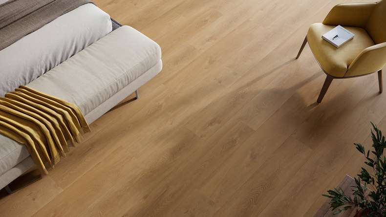 planeo Vinyle à clic rigide - HOMEtec Pro 50 IXPE Sunrise Mellow Oak | Isolation phonique intégrée (RP-E50-1)