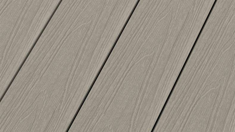 planeo WOODLine Nature - Lame de terrasse WPC CoEx enrobée chambre creuse - gris clair 3m structuré/lisse brossé