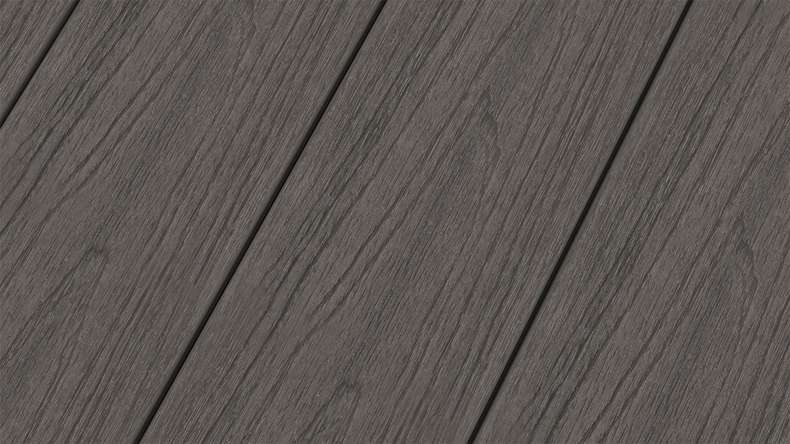 planeo MAXLine Nature - WPC CoEx lame de terrasse XL gainée chambre creuse - gris foncé 3m structuré/lisse brossé