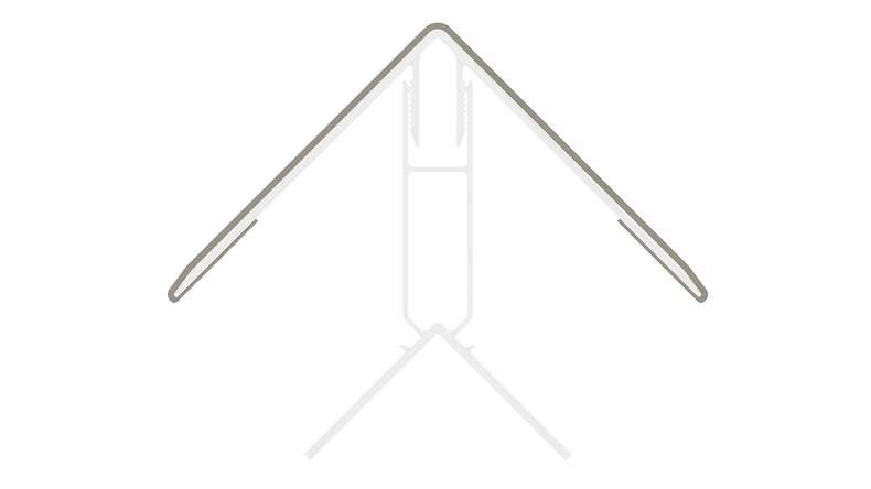 planeo LINEA - Profilé d'angle extérieur en aluminium CoEx, gris clair, 3000 x 66 x 66 mm