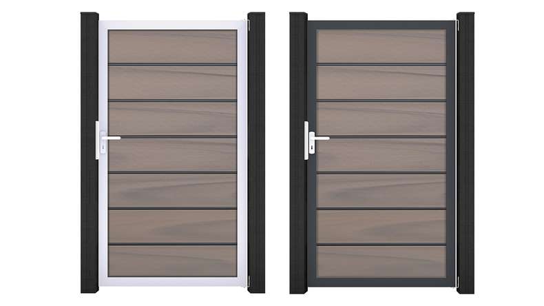 planeo Gardence Deluxe - Porte universelle BPC bicolore co-extrudée avec cadre en aluminium