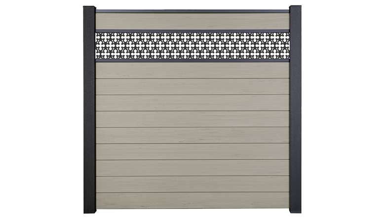 planeo Gardence Strong - Clôture à emboîter BPC Oriental Bi-Color Sand 180 x 180 cm