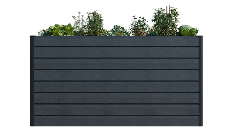 planeo BPC-Rhombus bac surélevé rectangulaire - gris pierre co-ex. 150 x 70 x 79 cm