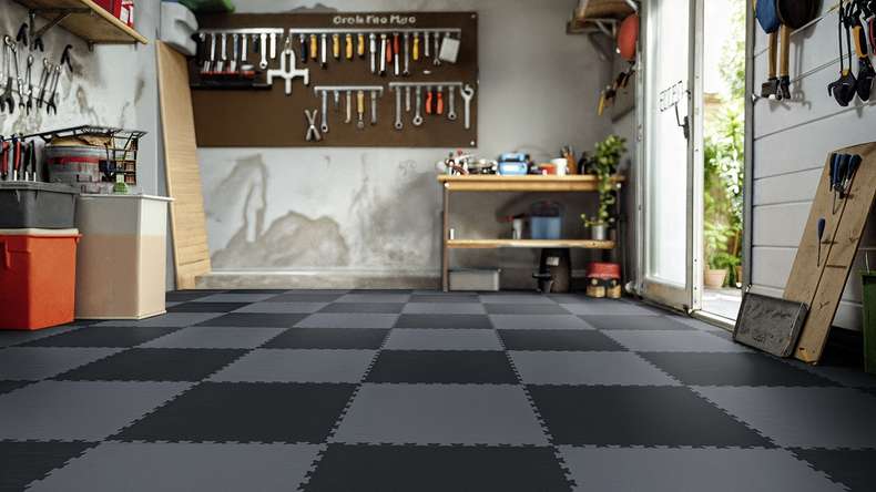 Revêtement de sol Gerflor pour garage - R-Tile 9004 Black (39579004)