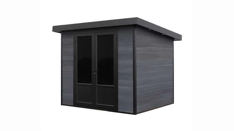 Abri de jardin planeo WPC à toit en appentis S - Anthracite 240 x 240 cm