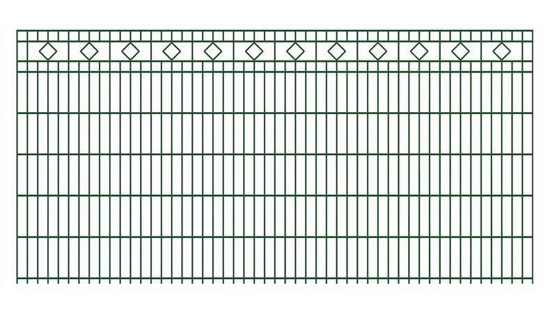 planeo Clôture décorative à double fils Carré 6/6/6 RAL 6005 Vert mousse