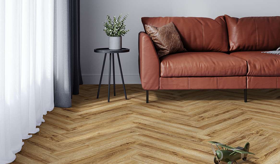 planeo Sol PVC clipsable - Herringbone Riley Oak (100P1004HB)