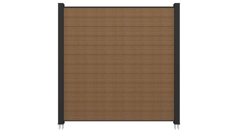 planeo INFINITY - Clôture à emboîter WPC CoEx Burma Teck 176 x 183 cm