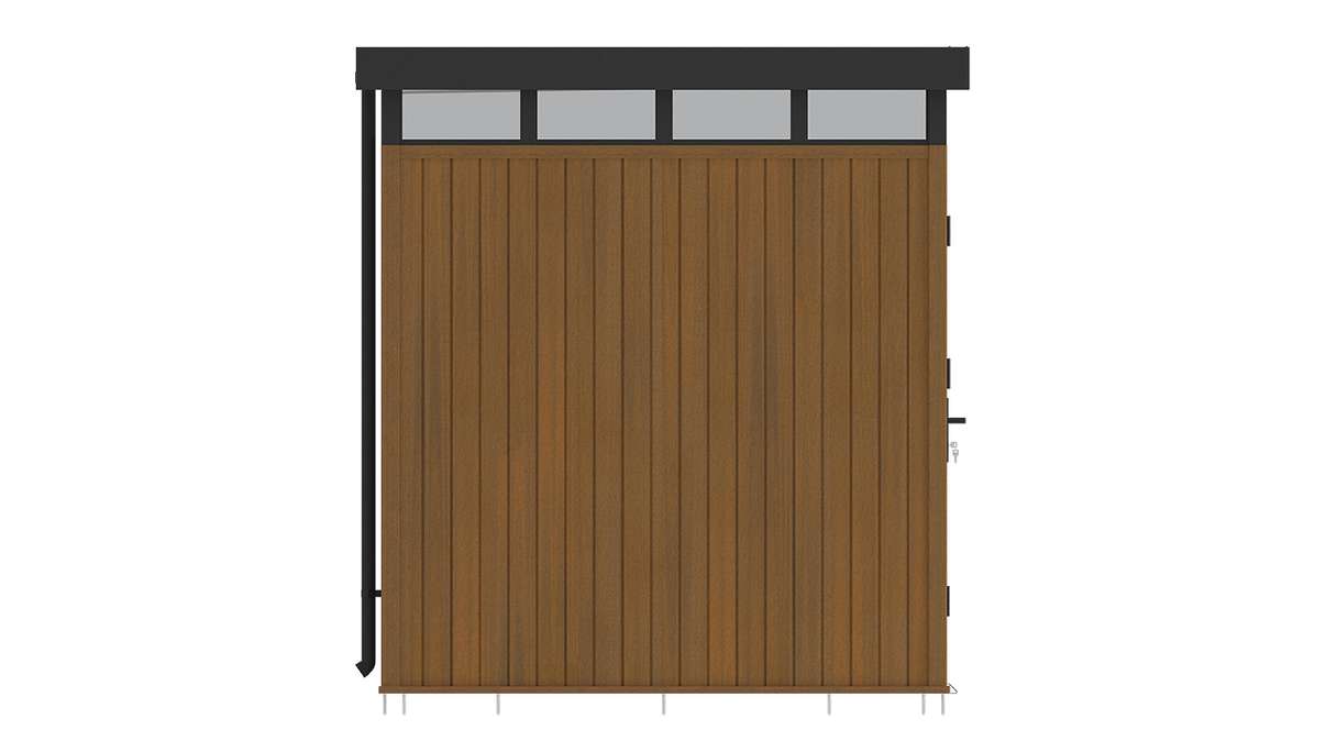 Abri de jardin planeo WPC CoEx à toit plat S - Teck de Birmanie 208 x 200 x 226,5 cm