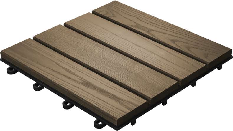 planeo carreau de terrasse en bois - Frêne lisse 30x30 cm - 6 pcs.