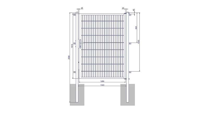 Porte universelle moyenne 1 vantail vert mousse H 1800 x L 1340 mm poteaux de porte inclus