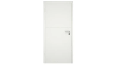 planeo Porte d'intérieur design VELA Kado 3O laque blanche 9010 chant d'angle | laqué - 2110 x 610|735|860|985 mm