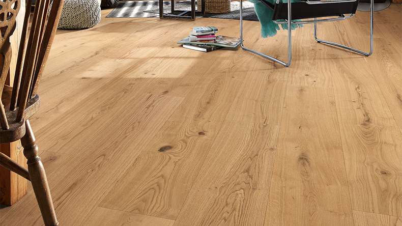 Sol en bois MEISTER Lindura HD 400 - 08902 Chêne authentic pure huilé naturel 2200 x 270 x 11 mm (500213-2200270-08902)