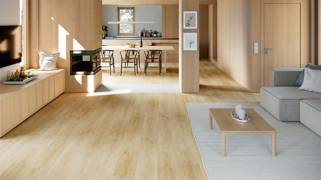 planeo Vinyle à clic rigide - SolutionX 2in1 BigSize Château Oak Plancher XL de 1,83 m de long | Isolation phonique intégrée (ECF-BS-83)